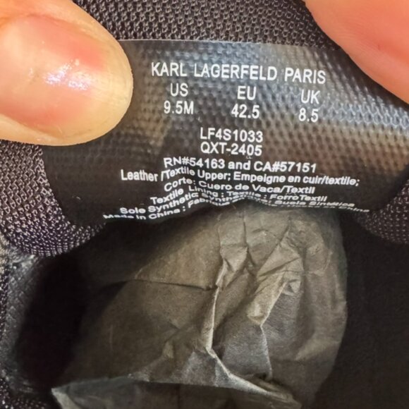 BRAND NEW Karl Lagerfeld Black Sneakers in Size 9.5 - Picture 4 of 10